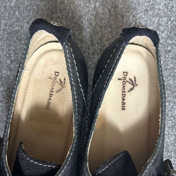 Dromedaries Black Leather Wedge Dark Academia Buckle 41 10.5-11 - Picture 10 of 11